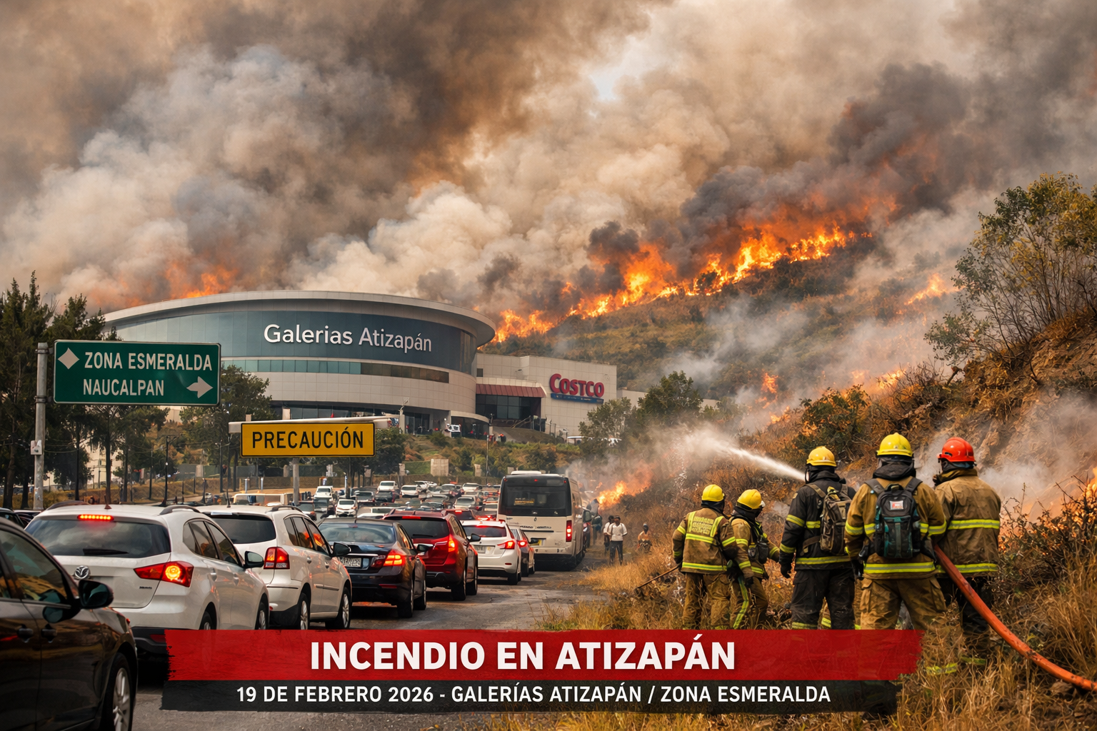 Continúan las afectaciones por incendio en Atizapán accesos Zona Esmeralda